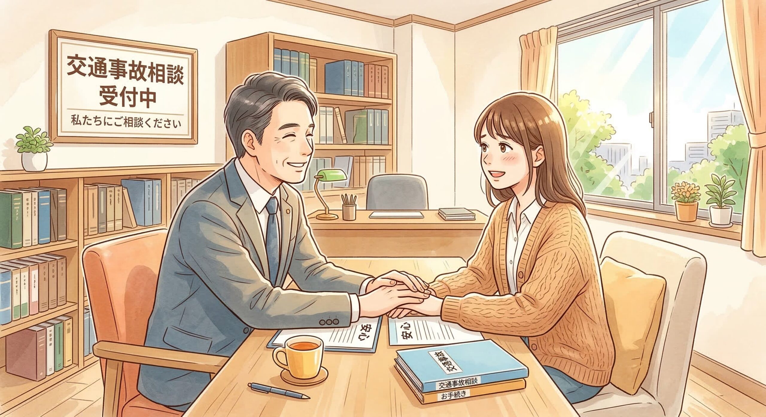 交通事故について安心して相談するイメージ