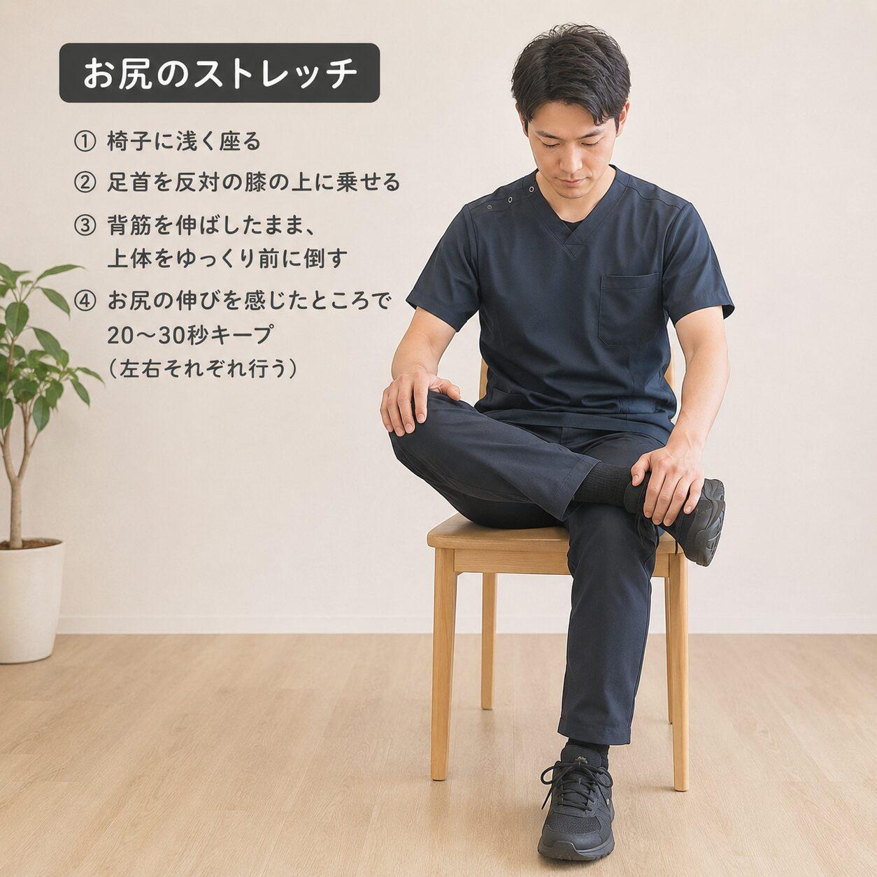 股関節をやわらげるお尻のストレッチ方法